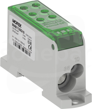 OJL135A we:1xAl/Cu35 wy:4xCu 16mm2 zielony Blok dystrybucyjny