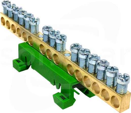 PE15 15x16mm2 zielony Listwa zaciskowa uziemiająca