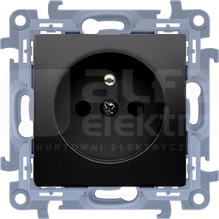 SIMON10 2P+Z 16A czarny mat Gniazdo