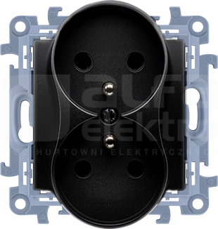 SIMON10 2x2P+Z 16A czarny mat Gniazdo