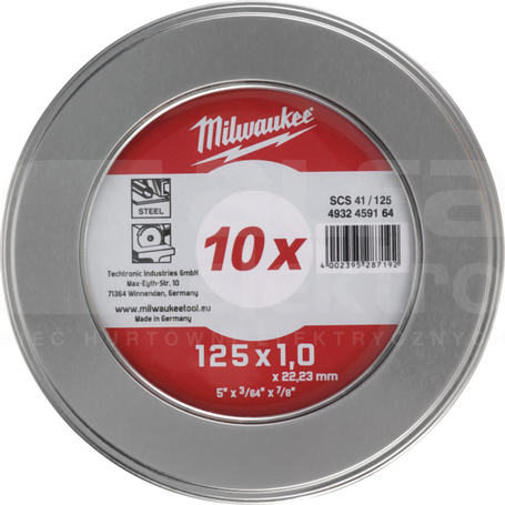PRO+ 125x1 w metalowym opakowaniu (10szt) Tarcza do metalu płaska