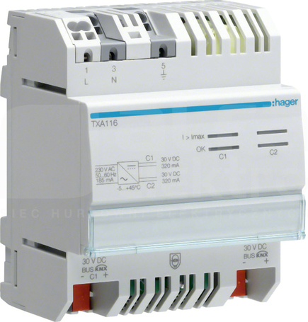 KNX e/s 2x30VDC 320mA Zasilacz