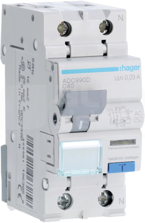 ADC990D 1P+N C40A 30mA AC Wyłącznik różnicowo-nadprądowy