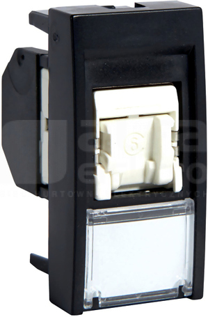 SYSTO 1M RJ45 FTP kat.6 czarny Gniazdo teleinf.