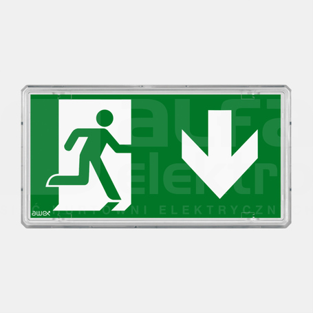 EXIT L 1W LED 1h UNA programowalny IP65 Oprawa awaryjna 2-zadaniowa sys.monitoringu