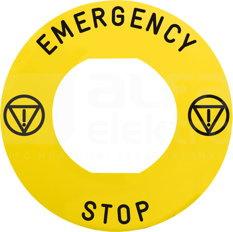 ZBY9330M*EMERGENCY STOPŻÓŁT ETYKIETA OKRAGLA D60 WYL.BEZ