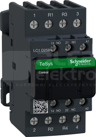 LC1D258E7 25A 11,0kW 1NO+1NC 48V 50/60Hz Stycznik 4P