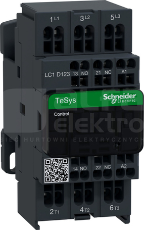 LC1D123P7 12A 5,5kW 1NO+1NC 230V 50/60Hz Stycznik 3P