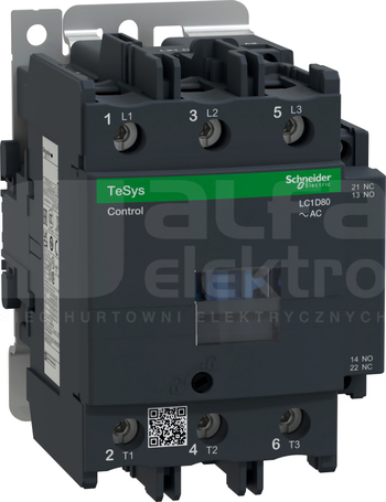 LC1D80B7 80A 37,0kW 1NO+1NC 24V 50/60Hz Stycznik 3P