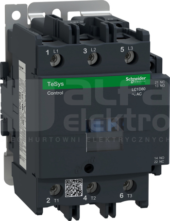LC1D80P7 80A 37,0kW 1NO+1NC 230V 50/60Hz Stycznik 3P