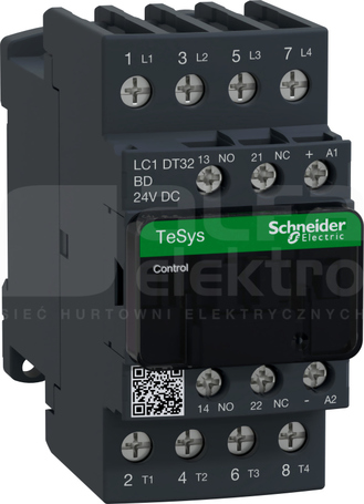 LC1DT32BD 18A 7,5kW 1NO+1NC 24VDC Stycznik 4P