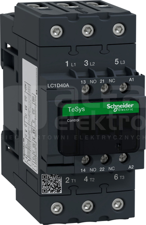 LC1D40AT7 40A 18,5kW 1NO+1NC 480VAC 50/60Hz Stycznik 3P