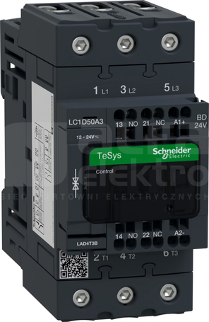LC1D50A3BD 50A 22,0kW 1NO+1NC 24VDC Stycznik 3P