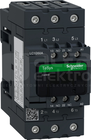 LC1D50AD7 50A 22,0kW 1NO+1NC 42V 50/60Hz Stycznik 3P