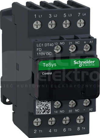 LC1DT40FD 25A 11,0kW 1NO+1NC 110VDC Stycznik 4P