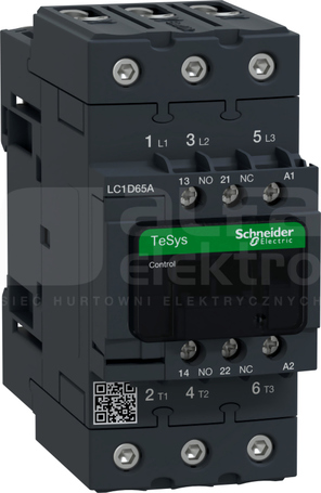 LC1D65AM7 65A 30,0kW 1NO+1NC 220V50/60Hz Stycznik 3P