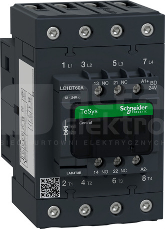 LC1DT60ABD 40A 18,5kW 1NO+1NC 24VDC Stycznik 4P