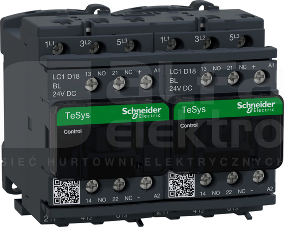 LC2D18BL 18A Stycznik nawrotny D 3P AC3 24VDC (L)