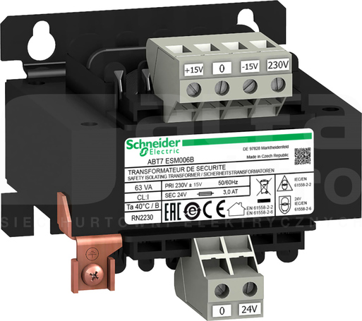 ABT7ESM006B 230/24V TRANSFORMATOR 63VA