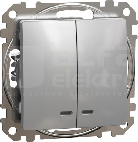 SEDNA DESIGN srebrne aluminium Łącznik świecznikowy z podświetleniem