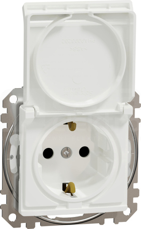 SEDNA DESIGN SCHUKO IP44 biały Gniazdo sieciowe z przesłonami