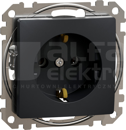 SEDNA DESIGN SCHUKO czarny antracyt Gniazdo sieciowe