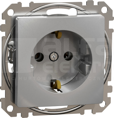 SEDNA DESIGN SCHUKO srebrne aluminium Gniazdo sieciowe