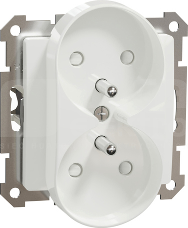 SEDNA DESIGN 2x2P+Z do ramek ELEMENTS biały Gniazdo sieciowe z przesłonami do syst.ramkowego