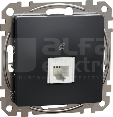 SEDNA DESIGN RJ11 czarny antracyt Gniazdo telefoniczne