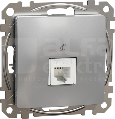 SEDNA DESIGN RJ11 srebrne aluminium Gniazdo telefoniczne