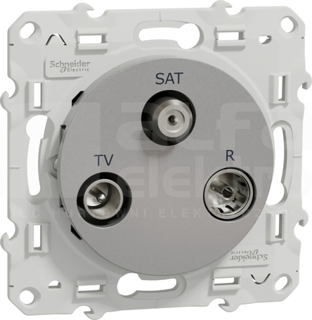 ODACE aluminium Gniazdo R/TV/SAT końcowe