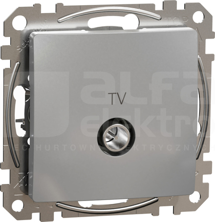 SEDNA DESIGN 7dB srebrne aluminium Gniazdo TV przelotowe