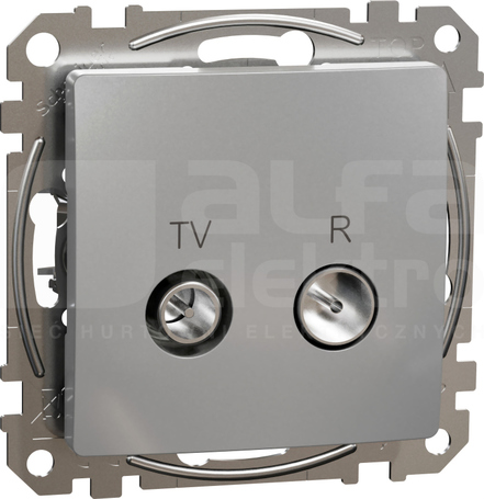SEDNA DESIGN 4dB srebrne aluminium Gniazdo R/TV końcowe