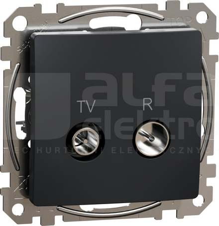 SEDNA DESIGN 7dB czarny antracyt Gniazdo R/TV przelotowe