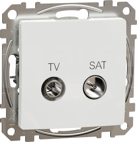 SEDNA DESIGN 10dB biały Gniazdo TV/SAT przelotowe