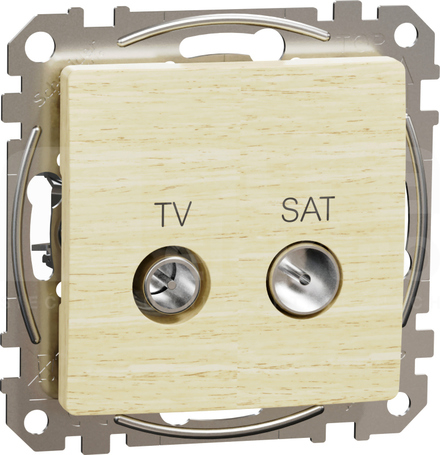 SEDNA ELEMENTS 10dB brzoza Gniazdo TV/SAT przelotowe