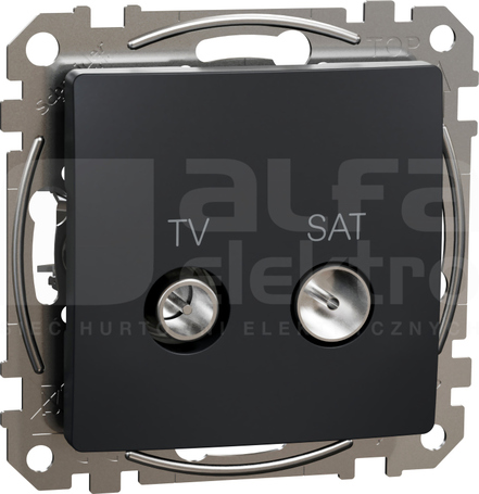 SEDNA DESIGN 7dB czarny antracyt Gniazdo TV/SAT przelotowe