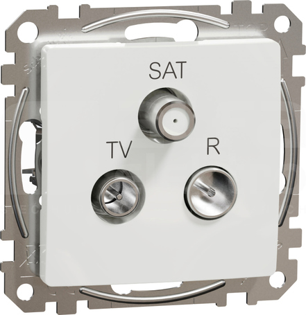 SEDNA DESIGN 10dB biały Gniazdo R/TV/SAT przelotowe
