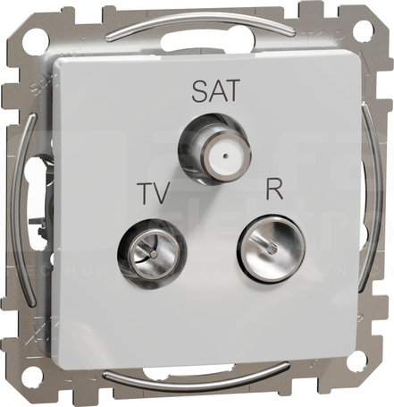 SEDNA DESIGN 4dB srebrne aluminium Gniazdo R/TV/SAT końcowe
