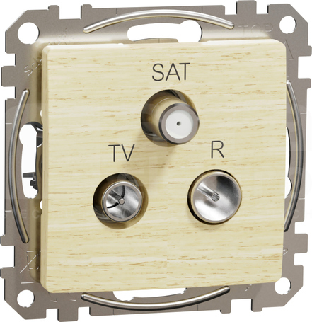 SEDNA ELEMENTS 7dB brzoza Gniazdo R/TV/SAT przelotowe