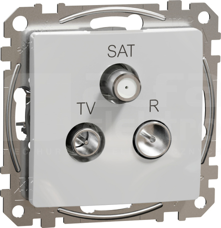 SEDNA DESIGN 7dB srebrne aluminium Gniazdo R/TV/SAT przelotowe