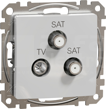 SEDNA DESIGN 4dB srebrne aluminium Gniazdo TV/SAT/SAT końcowe