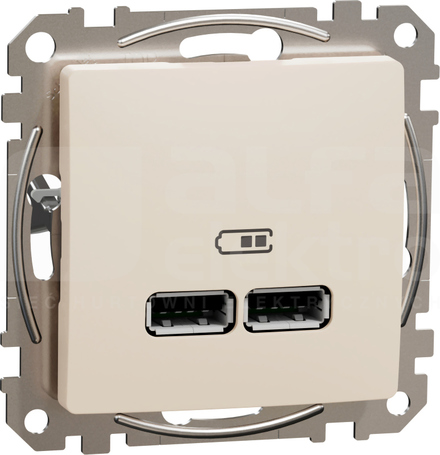 SEDNA DESIGN USB A+A 2,1A beżowy Gniazdo ładowania