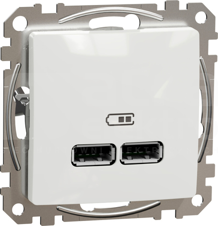 SEDNA DESIGN USB A+A 2,1A biały Gniazdo ładowania