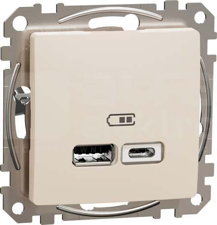 SEDNA DESIGN USB A+C 2,4A beżowy Gniazdo ładowania