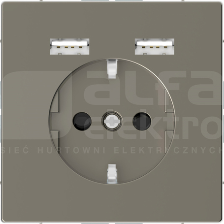 MERTEN SYSTEM D SCHUKO 2xUSB 2,4A nikiel Gniazdo z ładowarką USB
