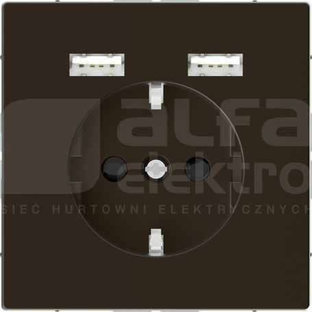 MERTEN SYSTEM D SCHUKO 2xUSB 2,4A mocca metalik Gniazdo z ładowarką USB
