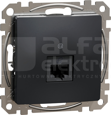 SEDNA DESIGN RJ45 kat.5e UTP czarny antracyt Gniazdo komputerowe