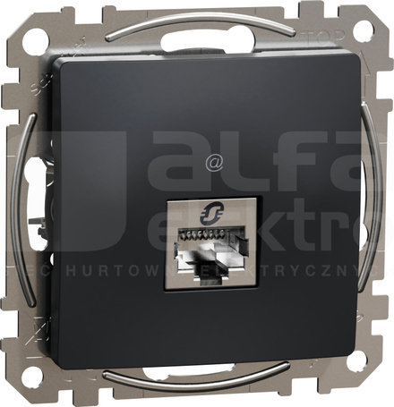 SEDNA DESIGN RJ45 kat.6 STP czarny antracyt Gniazdo komputerowe