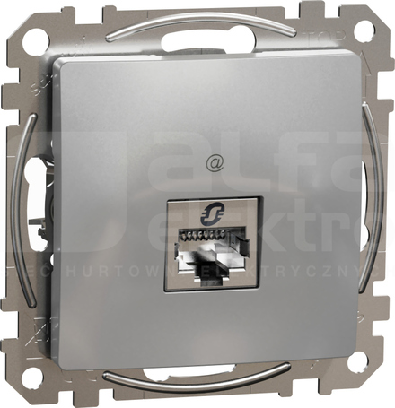 SEDNA DESIGN RJ45 kat.6 STP srebrne aluminium Gniazdo komputerowe